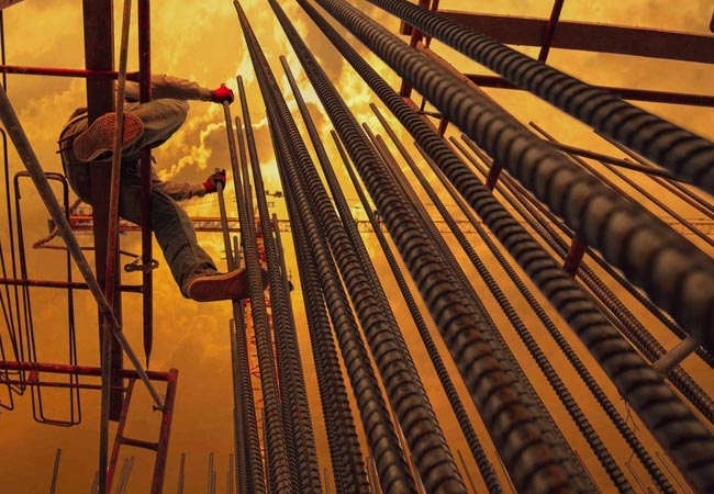 Architectural blueprint and modern building